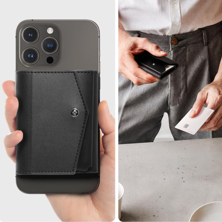 SPIGEN VALENTINUS PRO MAGSAFE WALLET BLACK