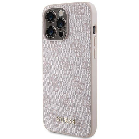 Guess 4G Metal Gold Logo Hülle für iPhone 15 Pro Max – Rosa