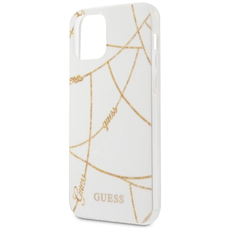 Guess Gold Chain - Etui iPhone 12 Mini (biały)