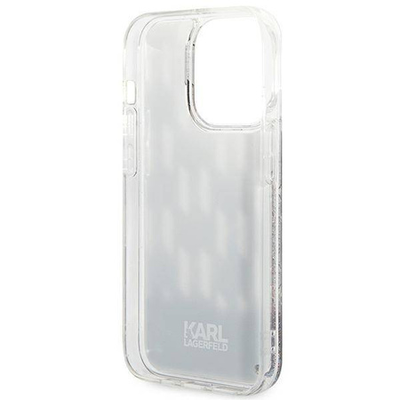Original Handyhülle IPHONE 14 PRO MAX Karl Lagerfeld Hardcase Liquid Glitter Monogram (KLHCP14XLMNMK) schwarz