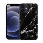 Crong Marble Case - Etui iPhone 12 Mini (czarny)
