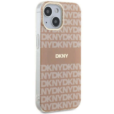 DKNY DKHMP15MHRHSEP iPhone 15 Plus / 14 Plus 6.7" różowy/pink hardcase IML Mono & Stripe MagSafe
