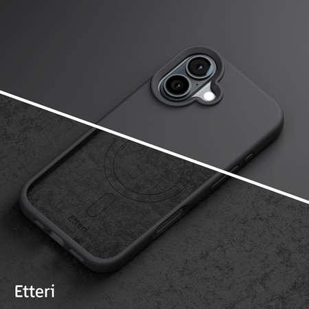 Nakładka Etteri Silicone Mag do iPhone 16 6,1" czarna