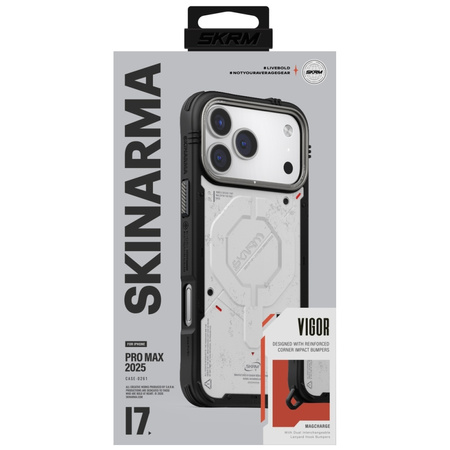 Etui Skinarma Vigor MagSafe do iPhone 17 Pro Max jasnoszary
