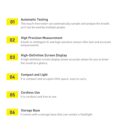 Baseus bezustnikowy cyfrowy elektroniczny alkomat z LCD czarny (CRCX-01)
