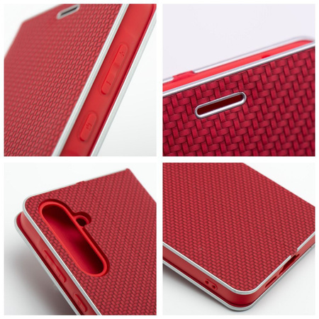 Kabura LUNA Book Carbon do SAMSUNG S25 FE czerwony