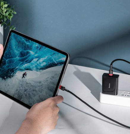 Baseus Cafule nylonowy kabel przewód USB Typ C Power Delivery 2.0 100W 20V 5A 2m szary (CATKLF-ALG1)