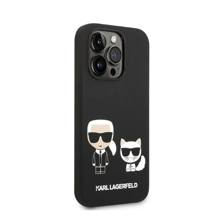 Karl Lagerfeld Liquid Silicone Karl & Choupette MagSafe - Etui iPhone 14 Pro Max (czarny)