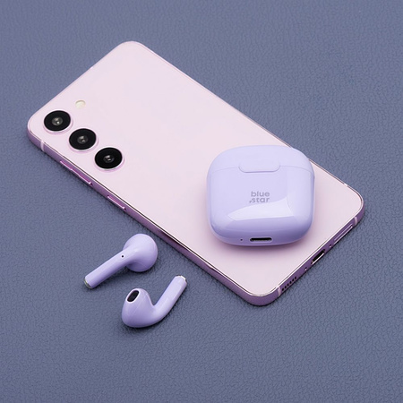 BLUE STAR słuchawki bezprzewodowe bluetooth TWS FI7 fioletowe