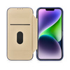 iCarer CE Premium Leather Folio Case skórzane etui iPhone 14 Plus z klapką magnetyczne MagSafe niebieski (WMI14220715-BU)