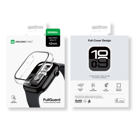 Etui ze szkłem hartowanym AMAZINGTHING Radix Glass do Apple Watch 42mm – przezroczyste