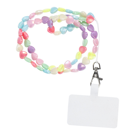 Zawieszka PIXIE do telefonu / długość sznura 68cm (34cm w pętli) / na szyję - serca