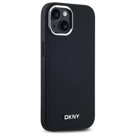 Original Handyhülle IPHONE 15 PLUS DKNY Hardcase Plain Logo MagSafe (DKHMP15MPSCMCLK) schwarz