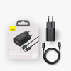 Baseus Super Si szybka ładowarka sieciowa Quick Charge 3.0 Power Delivery 25W 3A + Kabel USB Typ C - USB Typ C 3A 1m biały (TZCCSUP-L02)
