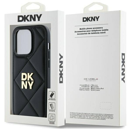 Oryginalne Etui IPHONE 14 PRO MAX DKNY Quilted Stack Logo (DKHCP14XPQDSLK) czarne