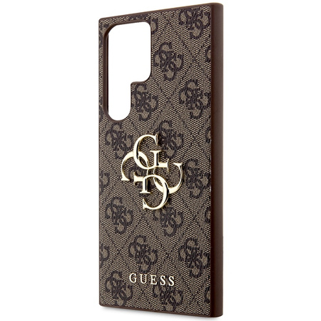 Oryginalne Etui GUESS Hardcase GUHCS24L4GMGBR do Samsung S24 Ultra (Leather 4G Metal Logo / brązowy)