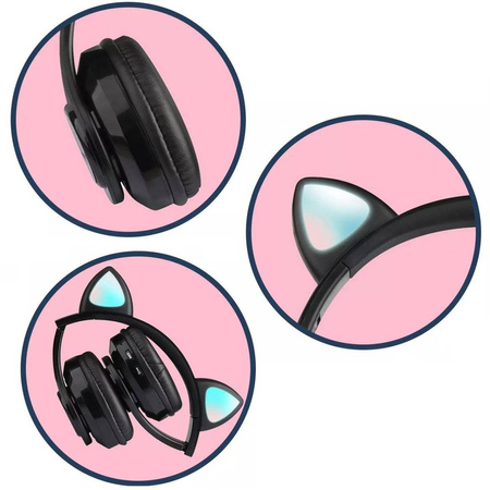 Wireless Bluetooth Headphones with Cat Ears Foldable Z-B39 black