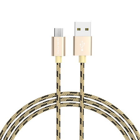 Borofone Kabel BX24 Ring Current - USB na Micro USB - 2,4A 1 metr złoty