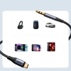 Joyroom stereo audio cable AUX 3.5 mm mini jack - USB-C for phone 1.2 m black (SY-A07)