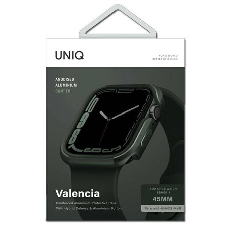 UNIQ etui Valencia Apple Watch Series 4/5/6/7/SE 45/44mm. zielony/green