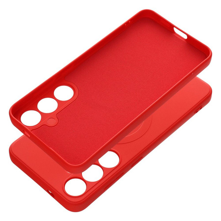Futerał Silicone Mag Cover kompatybilny z MagSafe do SAMSUNG S24 PLUS czerwony