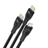 Kabel 3w1 Baseus Flash Series 3 100W USB-C - USB-C+USB-C+Lightning 1,5m + 3 x 0,25 m - czarny