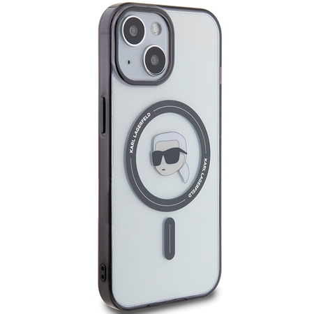 Karl Lagerfeld KLHMP15SHKHNOTK iPhone 15 6,1" transparentes Hardcase IML Karl`s Head MagSafe