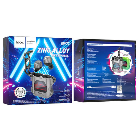 HOCO słuchawki bezprzewodowe / bluetooth stereo TWS EW33 Interstellar szare
