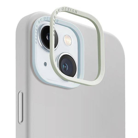 Uniq Lino Hue iPhone 15 case 6.1" Magclick Charging light gray/chalk gray