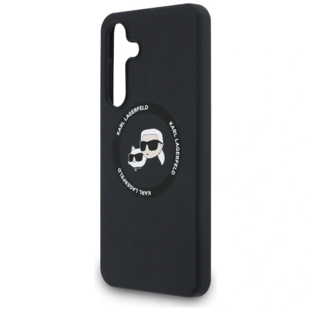 Karl Lagerfeld Silicone Karl &amp; Choupette Heads MagSafe Case for Samsung Galaxy S25 FE - Black