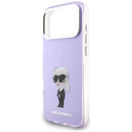 Etui Karl Lagerfeld IML Aquarelle Karl & Choupette & Logo MagSafe na iPhone 17 Pro Max - fioletowe