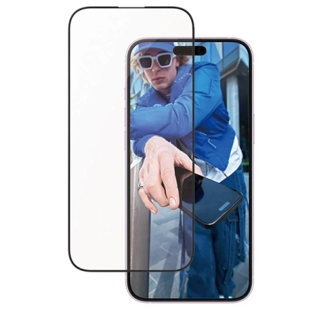 Szkło hartowane PanzerGlass Screen Protector Aluminum Frame Ultra-Wide Fit z aluminiową ramką na iPhone 16 Plus
