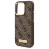 Oryginalne Etui IPHONE 16 PRO MAX Guess Hardcase 4G Logo Plate MagSafe (GUHMP16XU4GPRW) brązowe