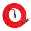 Baseus Cafule Cable wytrzymały nylonowy kabel przewód USB-C PD / USB-C PD PD2.0 60W 20V 3A QC3.0 2M czerwony (CATKLF-H09)