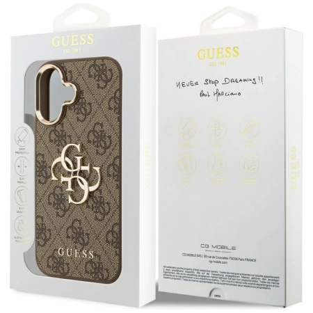 Guess 4G Big 4G Classic Logo Hülle für iPhone 17 - Braun und Gold