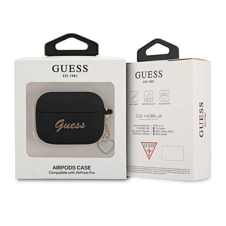 Guess GUAPLSCHSK AirPods Pro Cover schwarz / schwarz Silicone Charm Collection