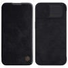 Nillkin Qin Leder Pro Hülle iPhone 14 Plus Kamera Cover Holster Cover Flip Case Schwarz