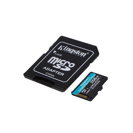 Kingston karta pamięci 256GB microSDXC Canvas Go Plus Gen4 200MB/s A2 U3 V30 + adapter