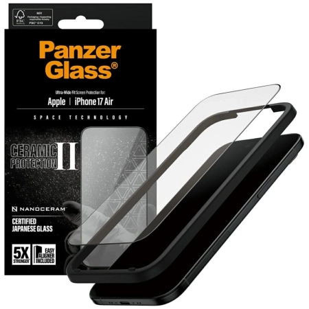 PanzerGlass Ceramic II Ultra-Wide Fit EasyAligner Tempered Glass für iPhone Air