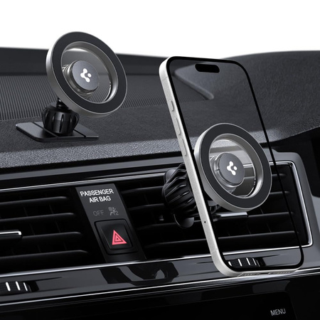 SPIGEN MFT13 MAGNETIC MAGSAFE DASHBOARD & VENT CAR MOUNT SILVER