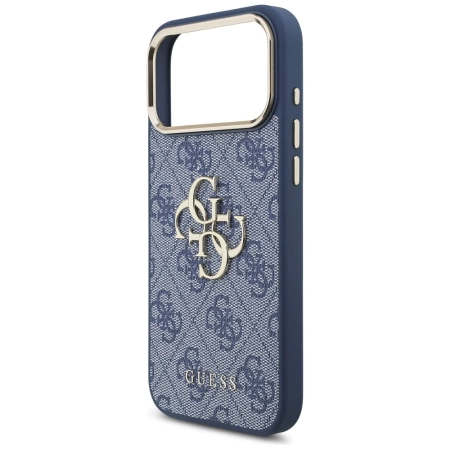 Guess 4G Big 4G Classic Logo Case for iPhone 17 Pro Max - Blue and Gold