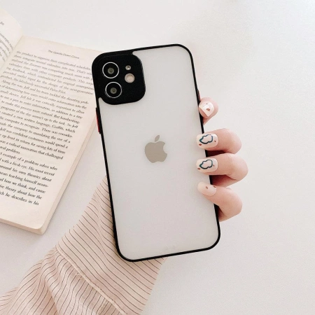 Milky Case Flexible, transparente Silikonhülle für Samsung Galaxy A22 4G Schwarz