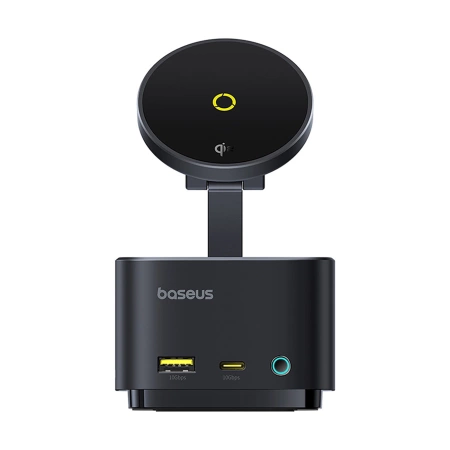Baseus MagPro Series II 7-in-1 USB-C Hub with MagSafe-compatible Charger 15W + HDMI + USB-A + USB-C + SD/TF - Black