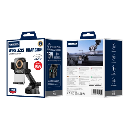 JELLICO car holder with wireless charging W15 15W Black