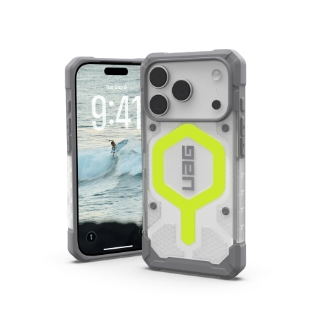 UAG Pathfinder Clear MagSafe Case für iPhone 17 Pro - Neongrau