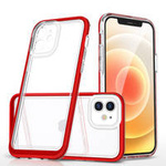 Clear 3in1 case for iPhone 12 frame gel cover red