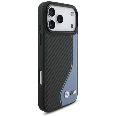 BMW M Carbon Logo MagSafe Case für iPhone 17 Pro Max – Blau