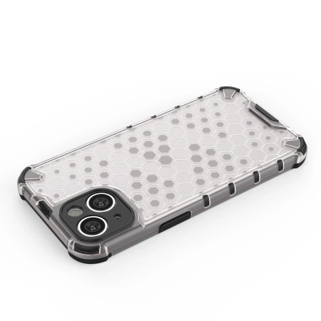 Wabenhülle für iPhone 14 gepanzerte Hybridhülle schwarz