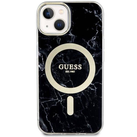 Guess GUHMP14SPCUMAK iPhone 14 6.1&quot; schwarz/schwarz Hardcase Marble MagSafe