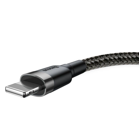 Baseus Kabel nylonowy Lightning iPhone 2A 3M QC 3.0 Szybkie ładowanie Cafule szary+czarny CALKLF-RG1